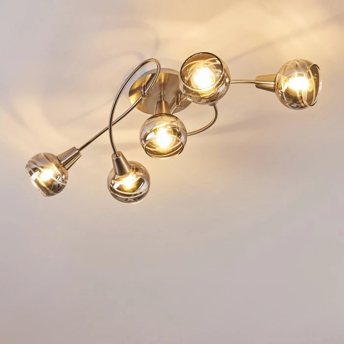 Hofstein Warga Deckenleuchte LED Nickel-Matt, 5-flammig – Bild 10