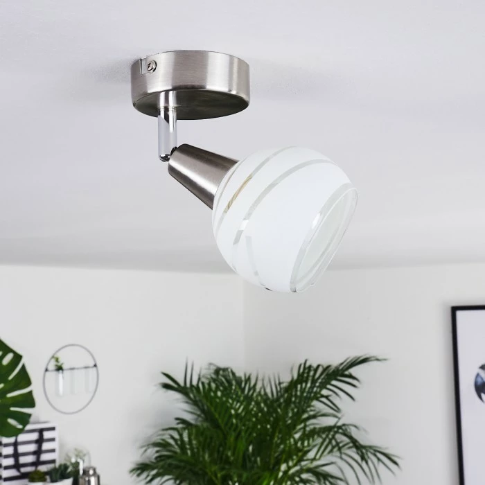 Hofstein Warga Deckenleuchte LED Nickel-Matt, 1-flammig – Bild 2