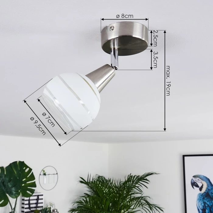 Hofstein Warga Deckenleuchte LED Nickel-Matt, 1-flammig – Bild 4