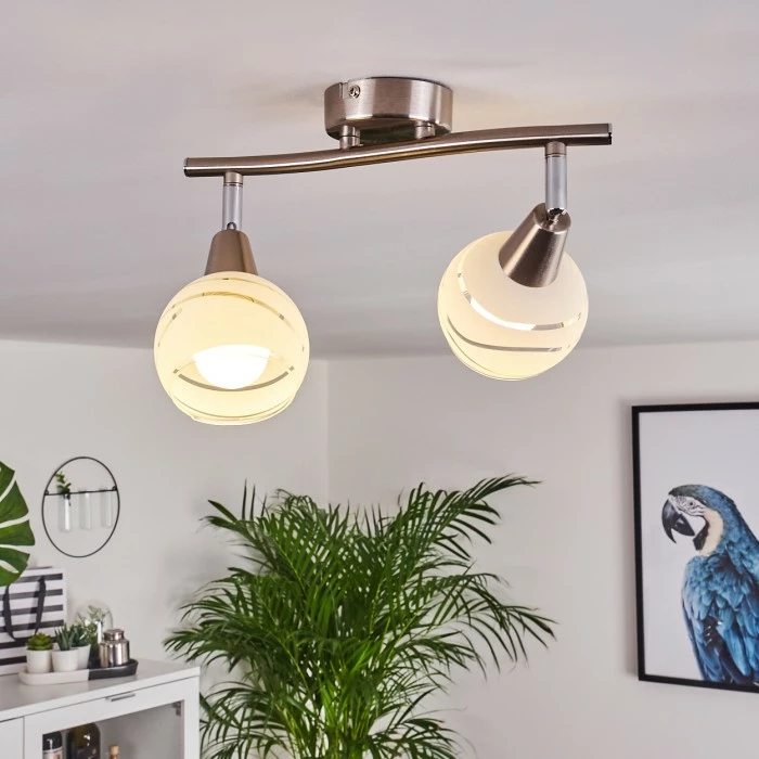 Hofstein Warga Deckenleuchte LED Nickel-Matt, 2-flammig – Bild 7