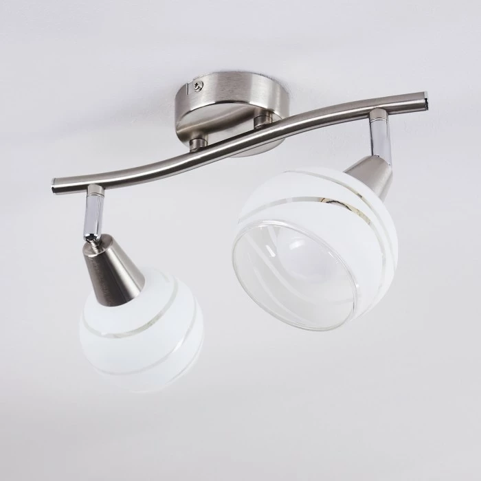 Hofstein Warga Deckenleuchte LED Nickel-Matt, 2-flammig – Bild 8