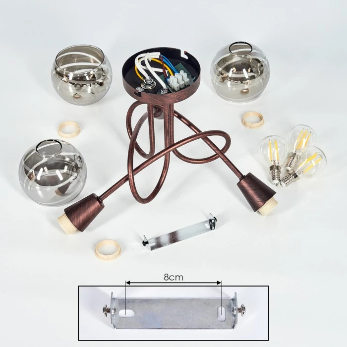 Hofstein Warga Deckenleuchte LED Bronze, 3-flammig – Bild 5