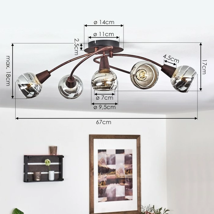 Hofstein Warga Deckenleuchte LED Bronze, 4-flammig – Bild 4