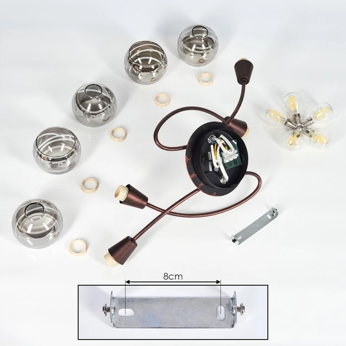 Hofstein Warga Deckenleuchte LED Bronze, 4-flammig – Bild 5