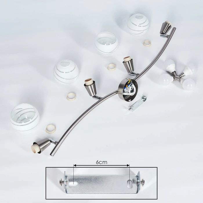 Hofstein Warga Deckenleuchte LED Nickel-Matt, 4-flammig – Bild 5