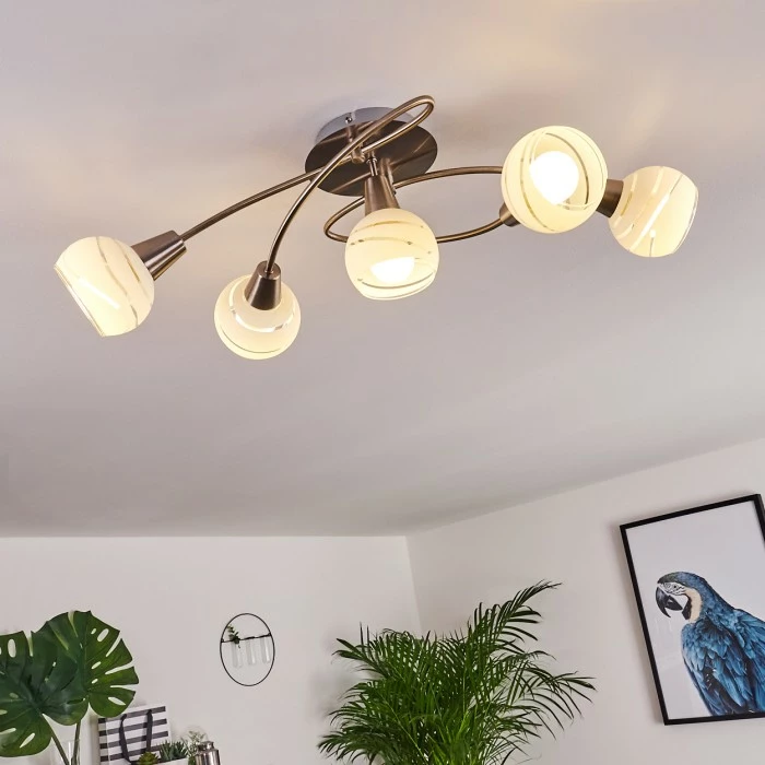 Hofstein Warga Deckenleuchte LED Nickel-Matt, 5-flammig – Bild 11