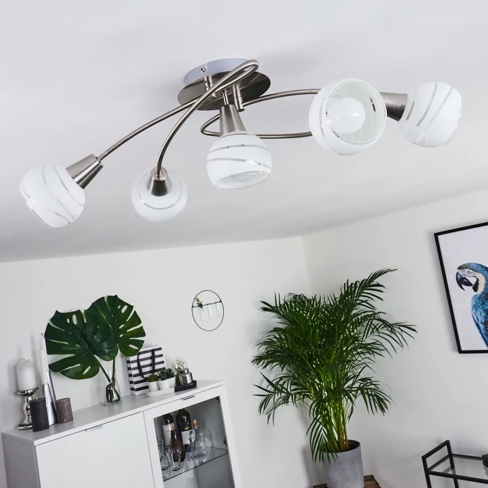 Hofstein Warga Deckenleuchte LED Nickel-Matt, 5-flammig – Bild 12