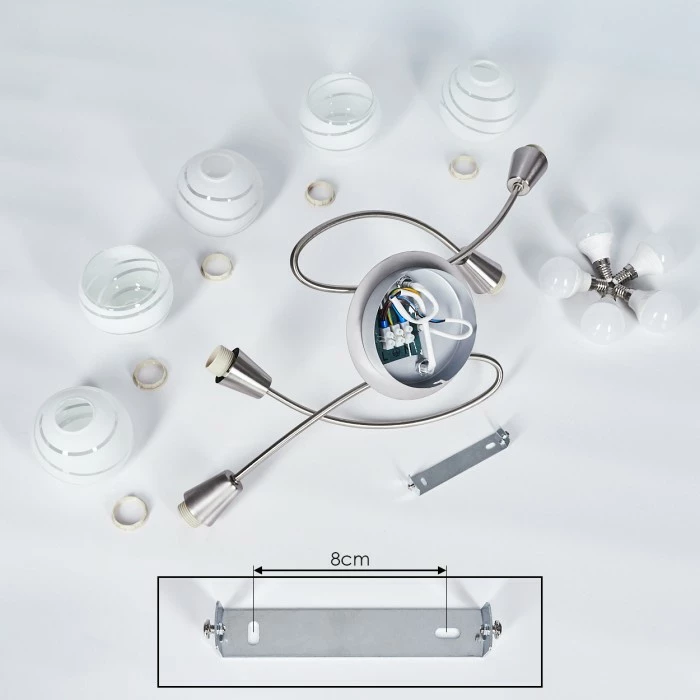 Hofstein Warga Deckenleuchte LED Nickel-Matt, 5-flammig – Bild 5