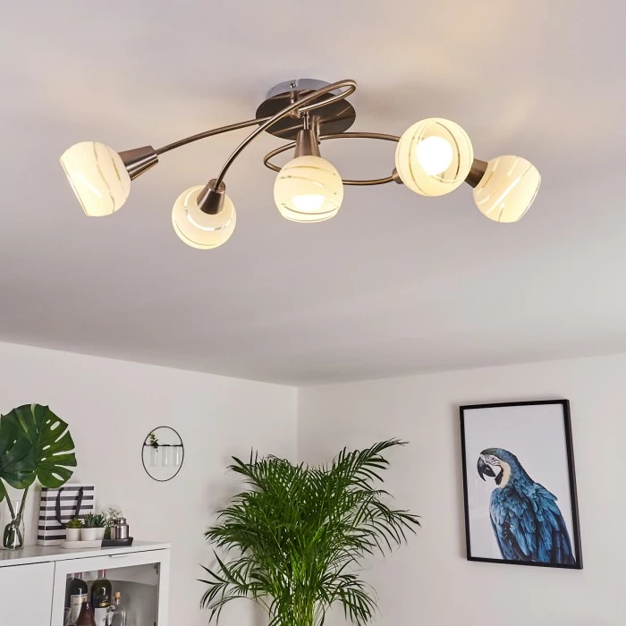 Hofstein Warga Deckenleuchte LED Nickel-Matt, 5-flammig – Bild 7