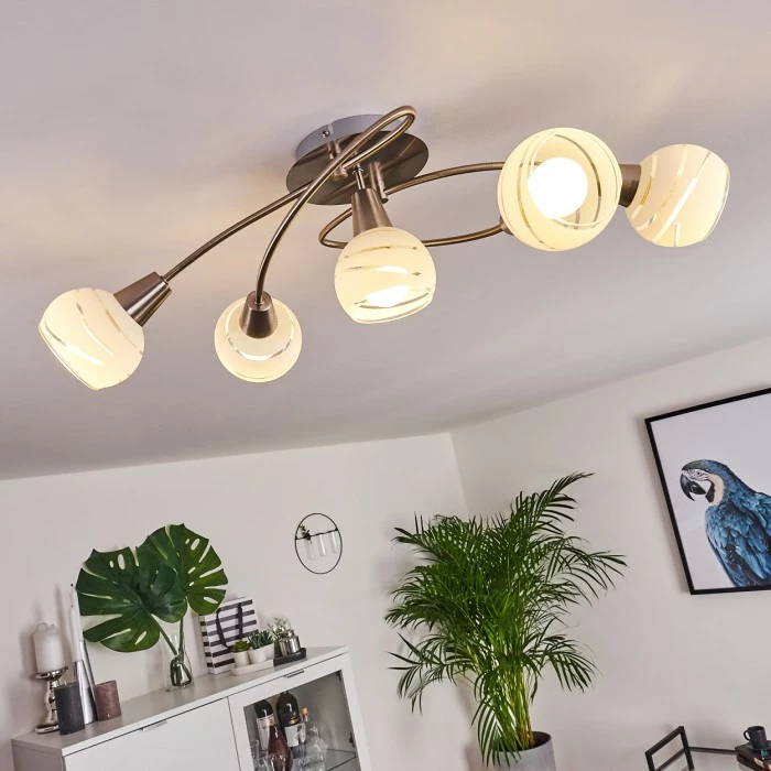 Hofstein Warga Deckenleuchte LED Nickel-Matt, 5-flammig – Bild 9