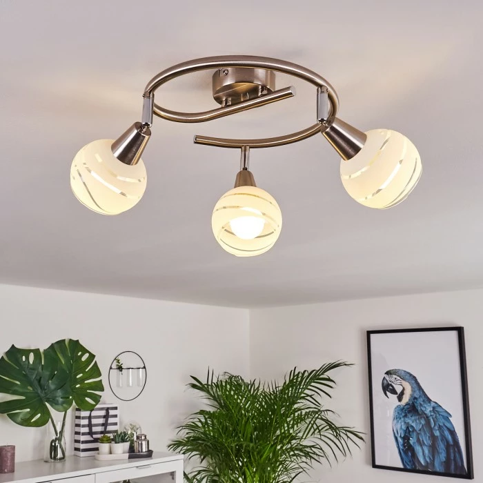 Hofstein Warga Deckenleuchte LED Nickel-Matt, 3-flammig – Bild 7