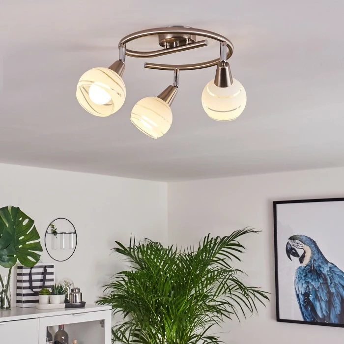 Hofstein Warga Deckenleuchte LED Nickel-Matt, 3-flammig – Bild 9