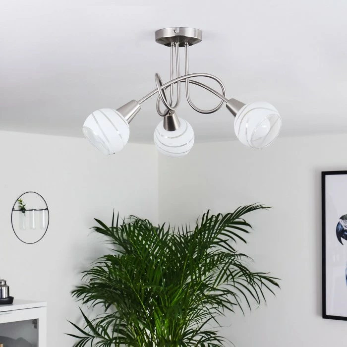 Hofstein Warga Deckenleuchte LED Nickel-Matt, 3-flammig – Bild 12