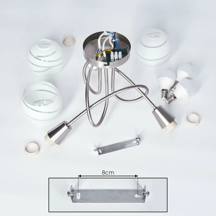 Hofstein Warga Deckenleuchte LED Nickel-Matt, 3-flammig – Bild 5