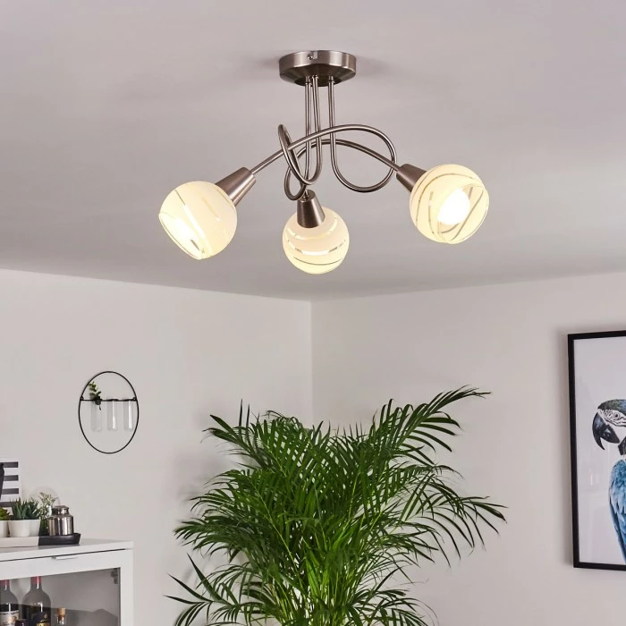 Hofstein Warga Deckenleuchte LED Nickel-Matt, 3-flammig – Bild 9