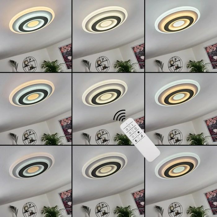 Hofstein Wawo Deckenpanel LED Grau, Weiß, 1-flammig, Fernbedienung – Bild 2