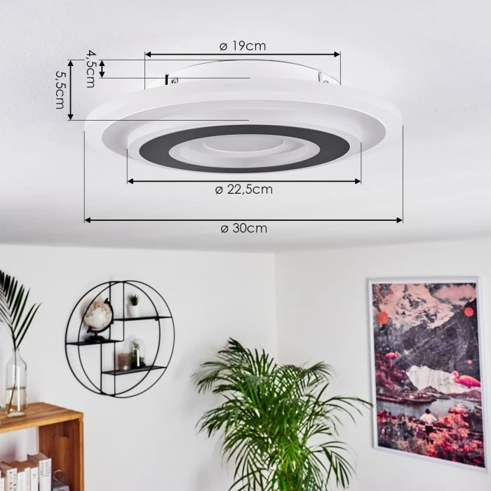 Hofstein Wawo Deckenpanel LED Grau, Weiß, 1-flammig, Fernbedienung – Bild 4