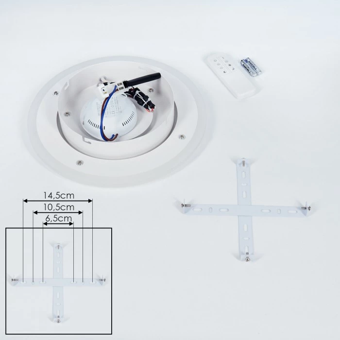 Hofstein Wawo Deckenpanel LED Grau, Weiß, 1-flammig, Fernbedienung – Bild 5