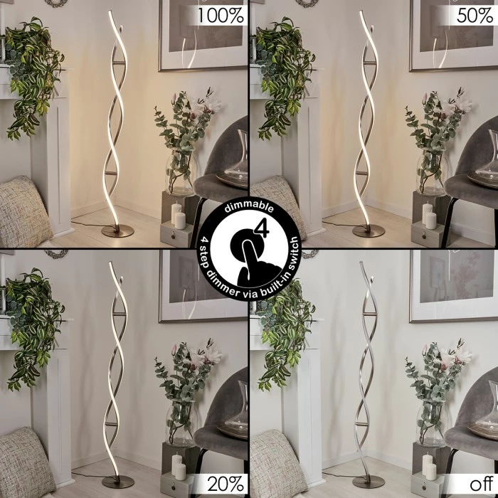 Hofstein Wellington Stehleuchte LED Edelstahl, 2-flammig – Bild 2