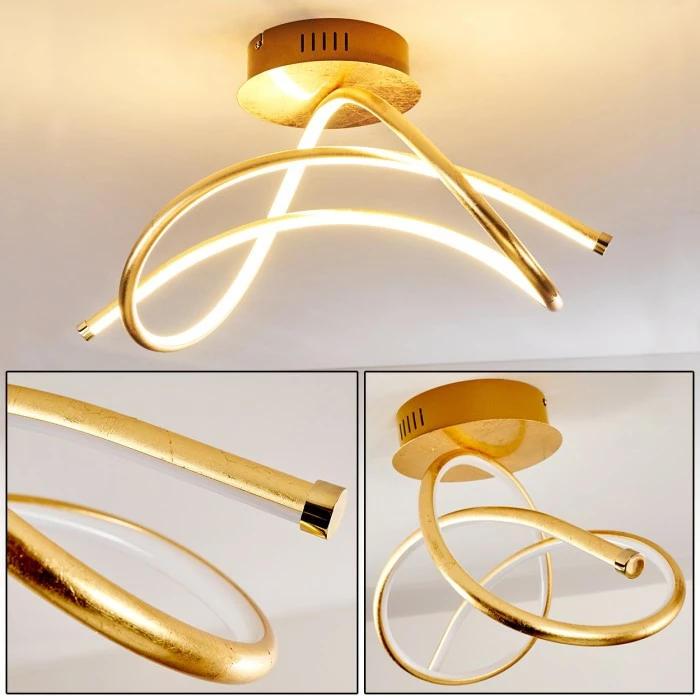 Hofstein Wengi Deckenleuchte LED Gold, 1-flammig