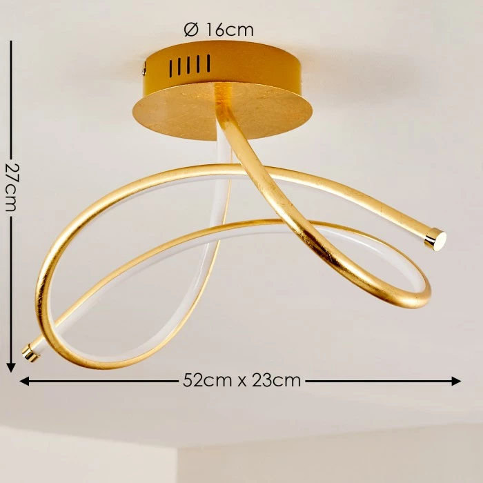 Hofstein Wengi Deckenleuchte LED Gold, 1-flammig – Bild 2