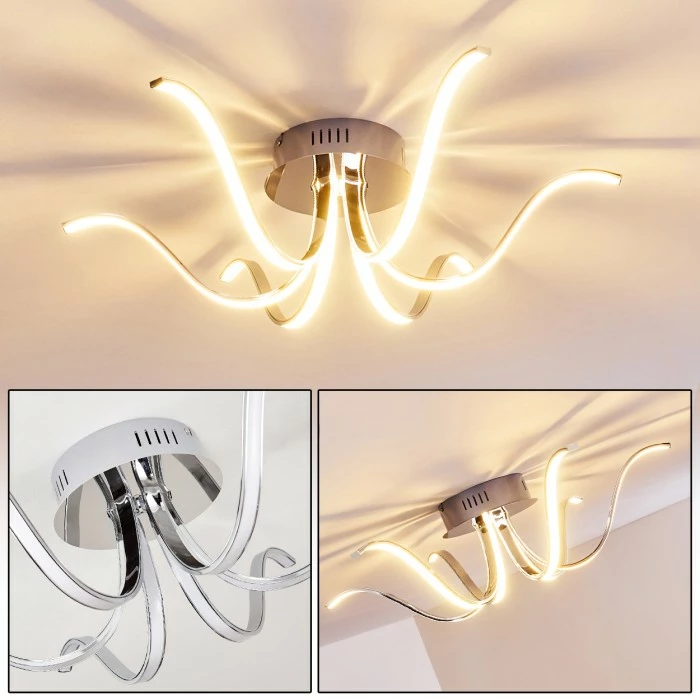 Hofstein Wikon Deckenleuchte LED Chrom, 6-flammig