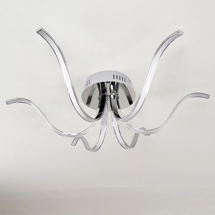 Hofstein Wikon Deckenleuchte LED Chrom, 6-flammig – Bild 10