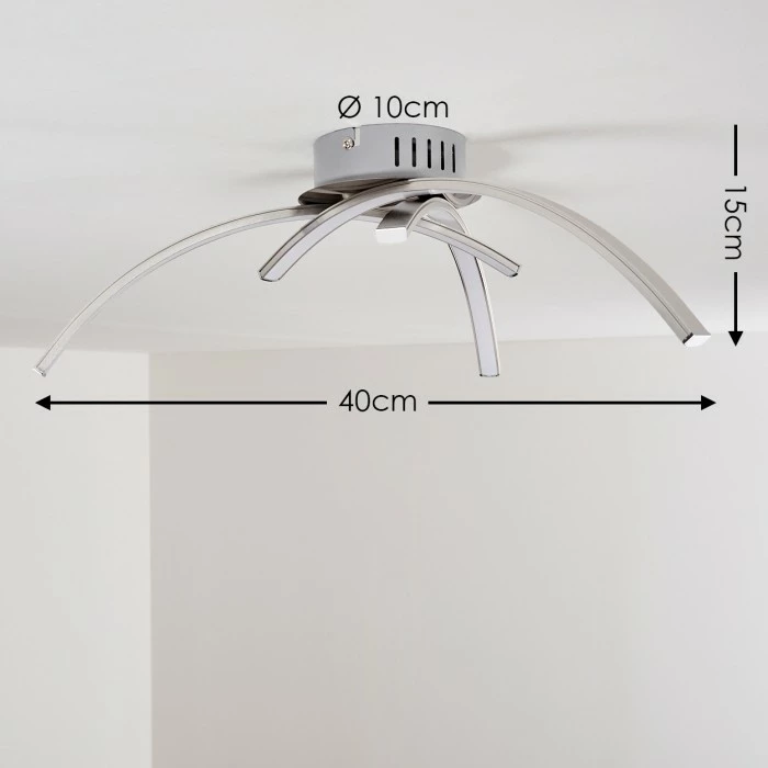 Hofstein Wikon Deckenleuchte LED Nickel-Matt, 3-flammig – Bild 2