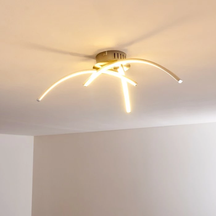 Hofstein Wikon Deckenleuchte LED Nickel-Matt, 3-flammig – Bild 4