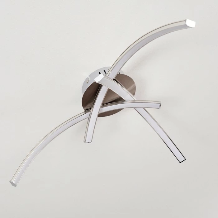 Hofstein Wikon Deckenleuchte LED Nickel-Matt, 3-flammig – Bild 5