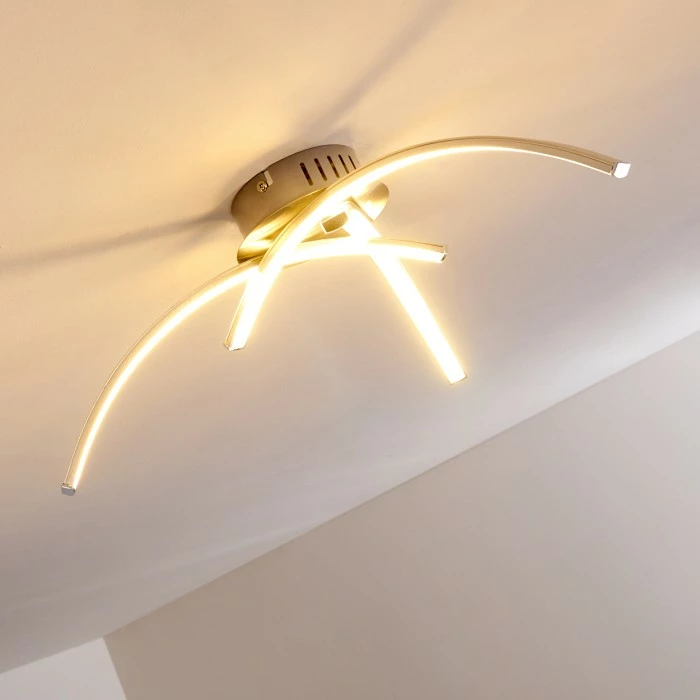 Hofstein Wikon Deckenleuchte LED Nickel-Matt, 3-flammig – Bild 6