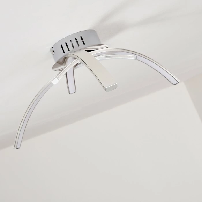 Hofstein Wikon Deckenleuchte LED Nickel-Matt, 3-flammig – Bild 8