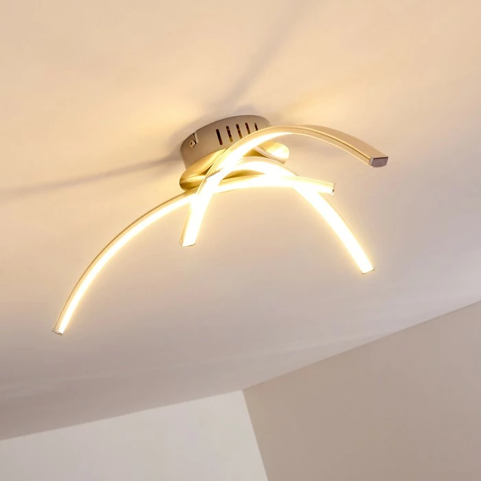 Hofstein Wikon Deckenleuchte LED Nickel-Matt, 3-flammig – Bild 9