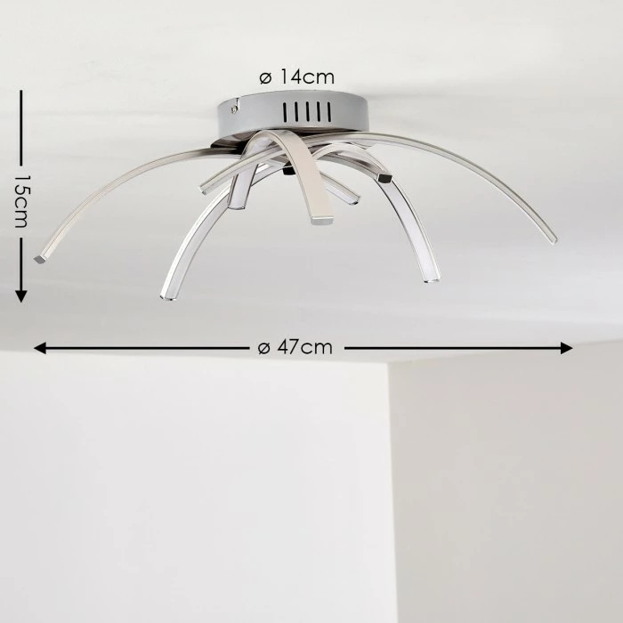 Hofstein Wikon Deckenleuchte LED Nickel-Matt, 5-flammig – Bild 2
