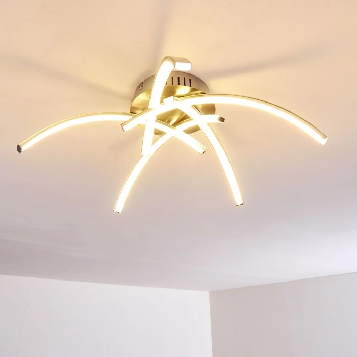 Hofstein Wikon Deckenleuchte LED Nickel-Matt, 5-flammig – Bild 3