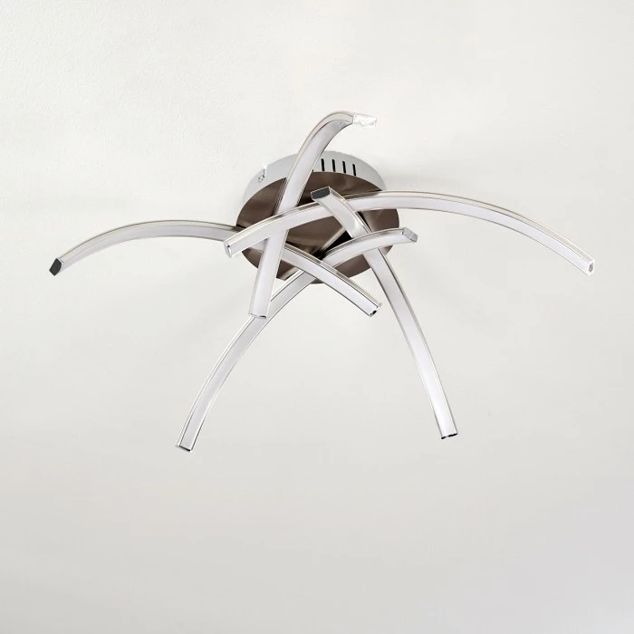 Hofstein Wikon Deckenleuchte LED Nickel-Matt, 5-flammig – Bild 4