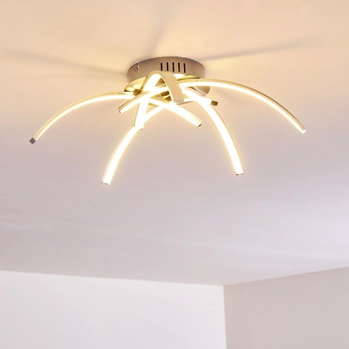 Hofstein Wikon Deckenleuchte LED Nickel-Matt, 5-flammig – Bild 6