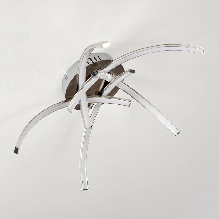 Hofstein Wikon Deckenleuchte LED Nickel-Matt, 5-flammig – Bild 7