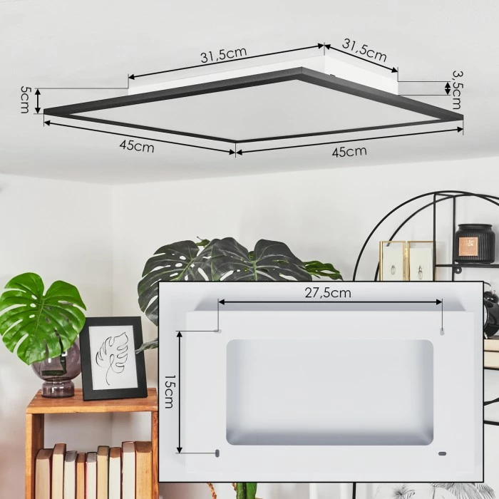 Hofstein Wilderswil Deckenpanel LED Weiß, 1-flammig – Bild 4