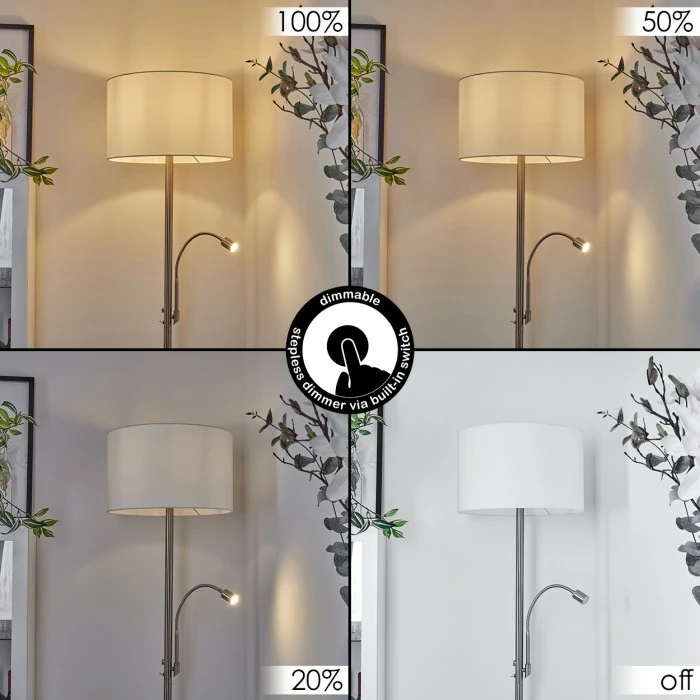 Hofstein Yuruyacu Stehleuchte LED Nickel-Matt, 2-flammig – Bild 2