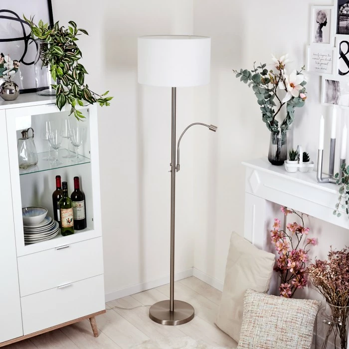 Hofstein Yuruyacu Stehleuchte LED Nickel-Matt, 2-flammig – Bild 10