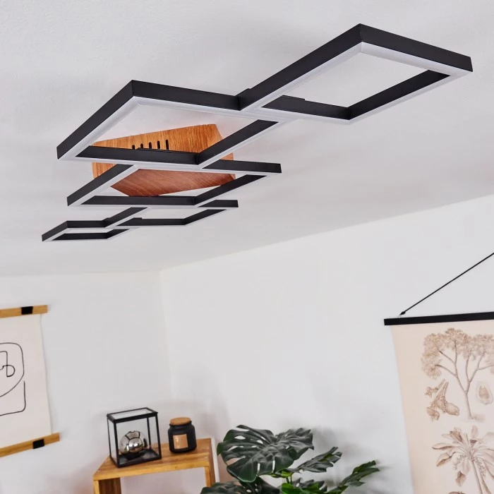 Hofstein Zocca Deckenleuchte LED Braun, Holz dunkel, 1-flammig – Bild 12