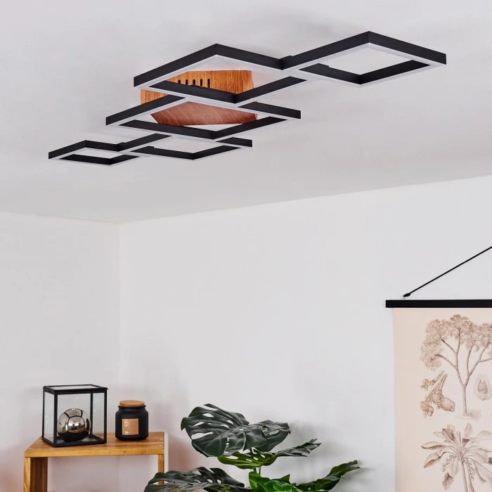 Hofstein Zocca Deckenleuchte LED Braun, Holz dunkel, 1-flammig – Bild 10