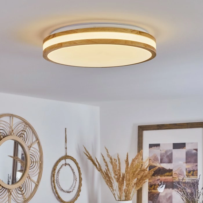 Hofstein Zurzach Deckenleuchte LED Weiß, Naturfarben, 1-flammig