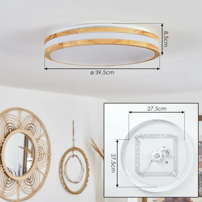 Hofstein Zurzach Deckenleuchte LED Weiß, Naturfarben, 1-flammig – Bild 4